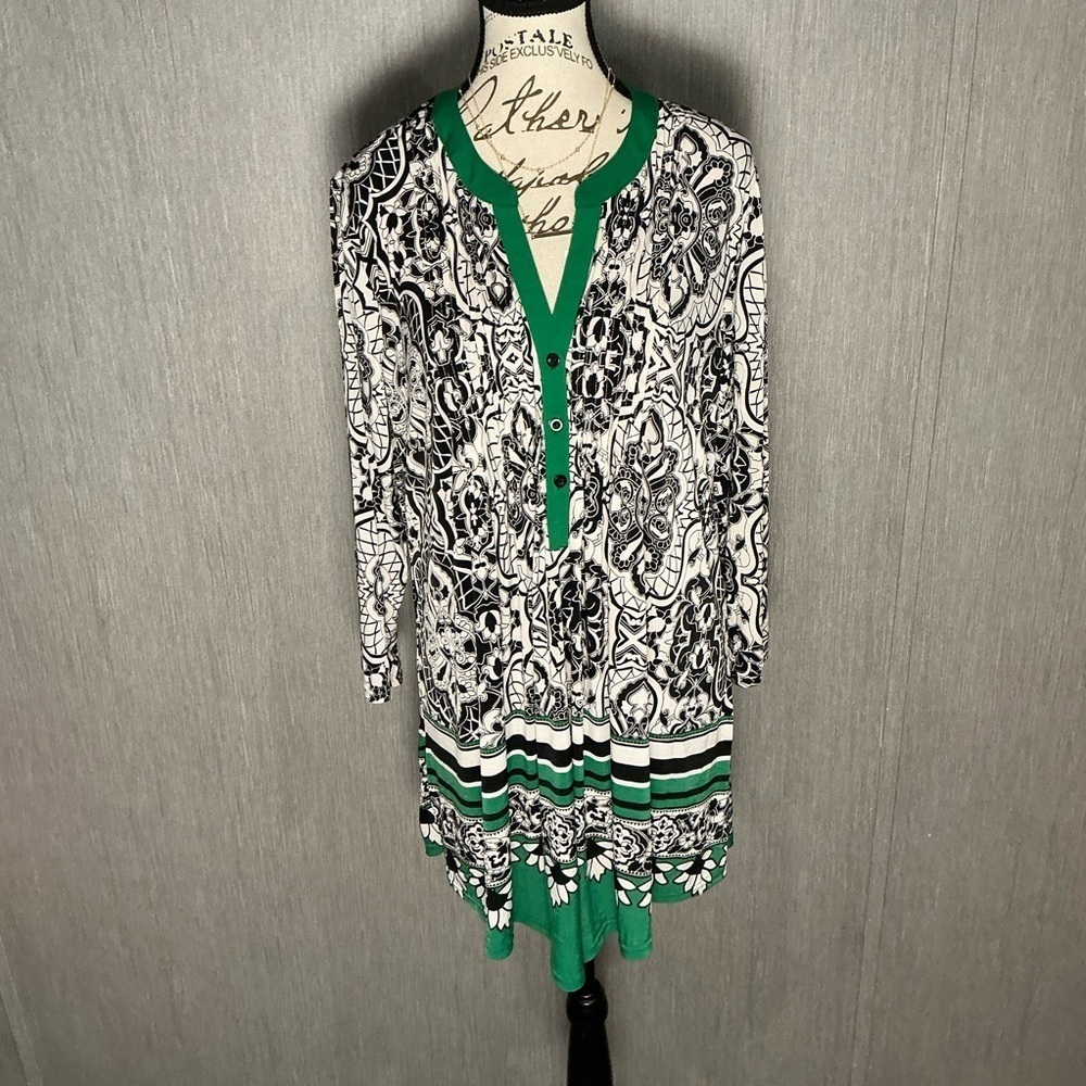 Stylish Green and Black Mini Dress Size XL